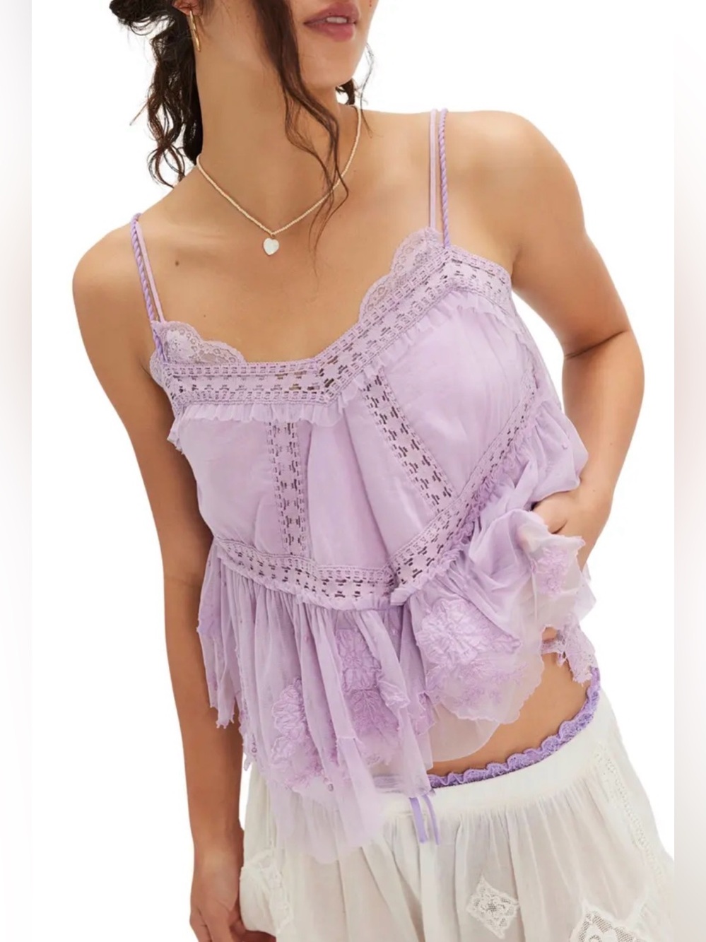 NWT FREE PEOPLE SWEET ESCAPE CAMI FAIR ORCHID Sz M NWT FAIRY